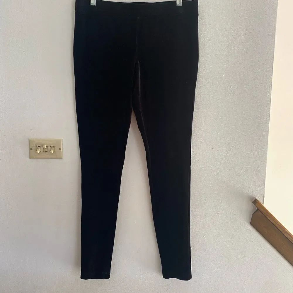 Express Velvet Leggings Full Length Size Medium Black 32" Inseam